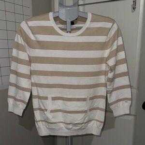 Tommy Hilfiger Beige and White Knit Top NWOT
